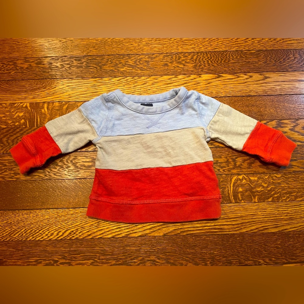 Baby GAP Blue Gray & Orange Cotton Sweatshirt Size 6-12 Months